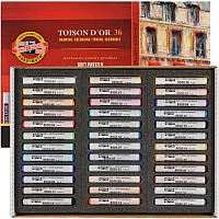 Пастель суха, пастельні крейди для малювання 36 кольорів TOISON D'OR KOH-I-NOOR