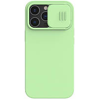 Магнитный чехол Nillkin для Apple iPhone 13 Pro (CamShield Silky Magnetic Silicone) Green с защитой камеры