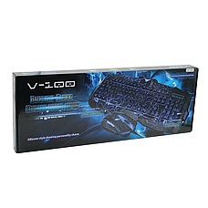 Ігрова дротова клавіатура з мишкою та Led-підсвіткою V100, фото 3