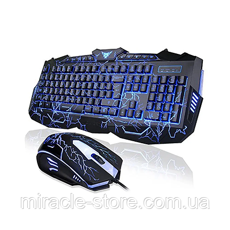 Ігрова дротова клавіатура з мишкою та Led-підсвіткою V100, фото 2