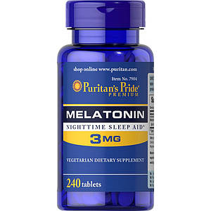 Мелатонін Puritan's Pride Melatonin 3 мг 240 таб.