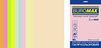 Бумага цветная А4 80г/м2 Pastel+Neon EUROMAX набор 10 цветов 50 листов BUROMAX BM.2721750E-99