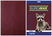 Бумага цветная А4 80г/м2 Dark коричневая 20 листов BUROMAX BM.2721420-25