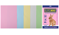 Бумага цветная А4 80г/м2 Pastel MIX 20 листов 5 цветов BUROMAX BM.2721220-99