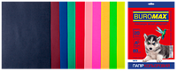 Бумага цветная А4 80г/м2 Dark+Neon 20 листов 10 цветов BUROMAX BM.2721020-99