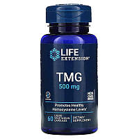 Life Extension, TMG триметилглицин 500 мг, 60 вегетарианских капсул с жидким содержимым