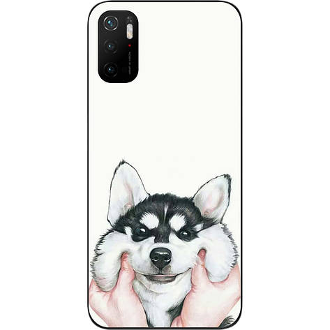Бампер силіконовий для Xiaomi Poco M3 Pro з малюнком Хаскі, фото 1