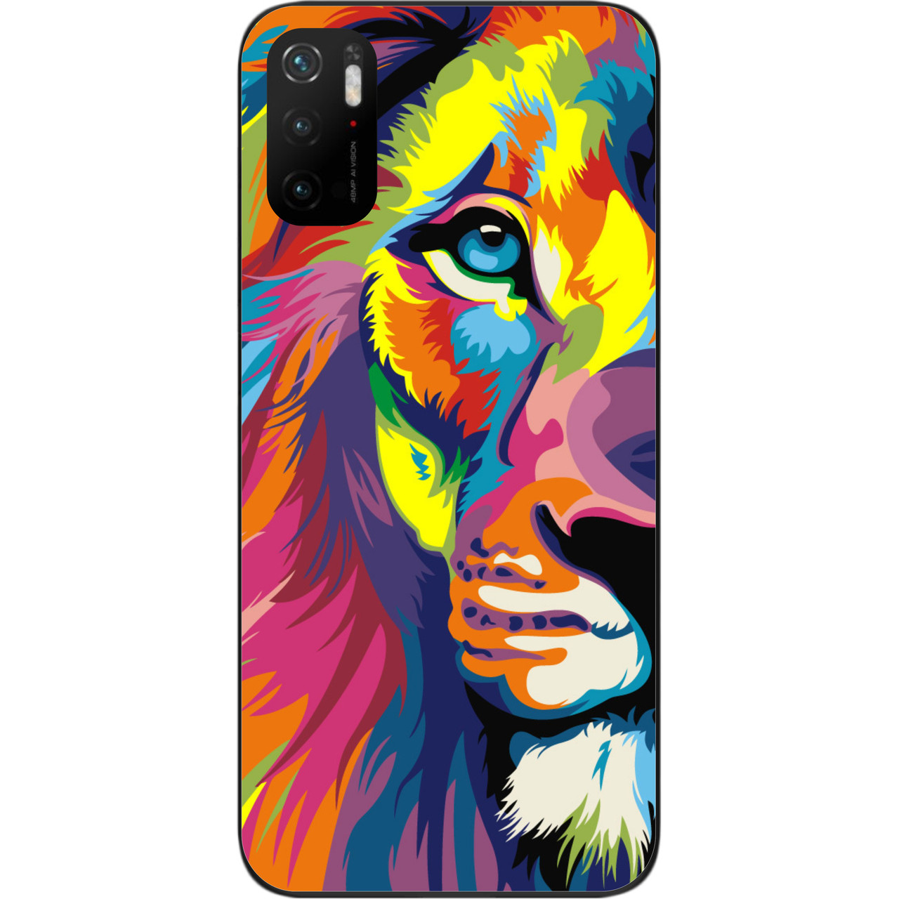 Бампер силіконовий для Xiaomi Poco M3 Pro з малюнком Яскравий лев