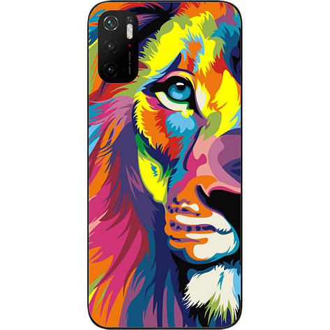 Бампер силіконовий для Xiaomi Poco M3 Pro з малюнком Яскравий лев, фото 1