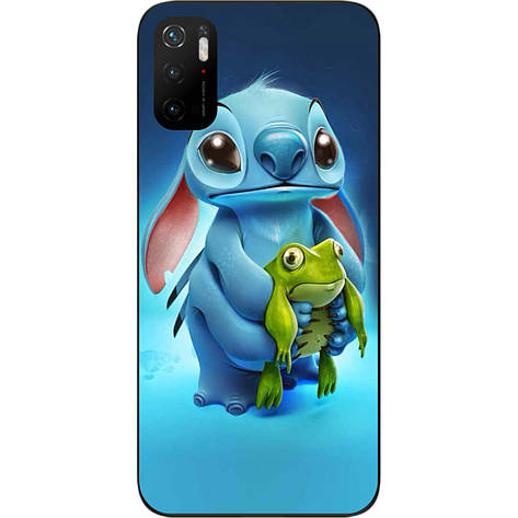 Силіконовий чохол для Xiaomi Poco M3 Pro з картинкою Стіч з жабою, фото 1