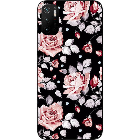 Силіконовий бампер для Xiaomi Poco M3 Pro з зображенням Квіти, фото 1