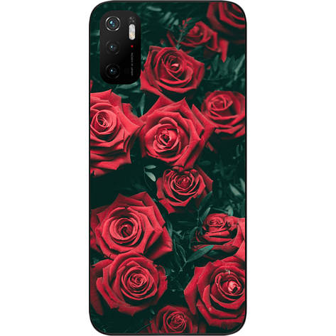 Силіконовий бампер для Xiaomi Poco M3 Pro з зображенням Троянди, фото 1