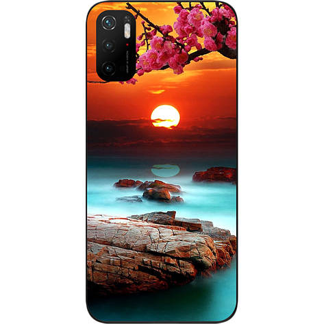 Оригінальний силіконовий чохол для Xiaomi Poco M3 Pro з картинкою Гарний захід сонця, фото 1