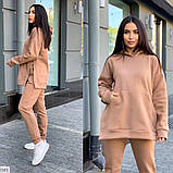 Жіночий теплий костюм на флісі з розрізами з боків, фото 5