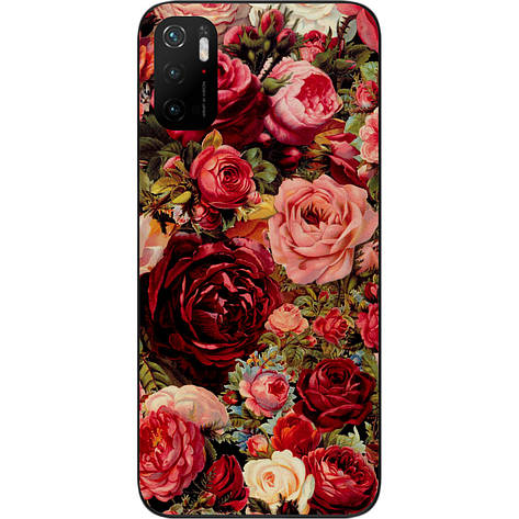 Чохол силіконовий для Xiaomi Poco M3 Pro з картинкою Півонії, фото 1
