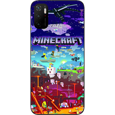 Силіконовий чохол для Xiaomi Poco M3 Pro з картинкою Minecraft, фото 1