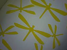 Наклейка на стіну "12 шт. 3D стрикоза наклейки" жовті пластикові, фото 2
