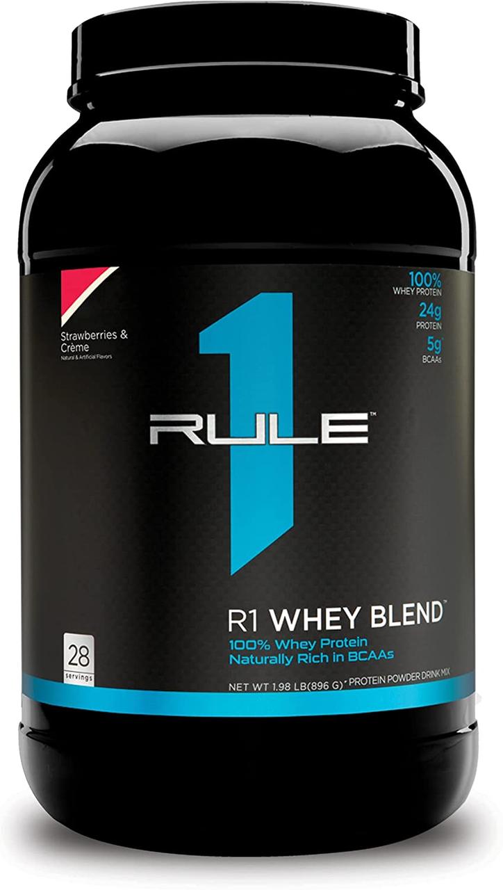 Протеїн Rule1 R1 Whey Blend 896 г, Strawberries&Creme Полуниця Вершки