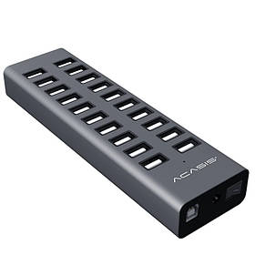 USB hub Acasis H037 на 20 USB-портів (Сірий)