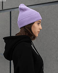 Жіноча шапка тепла зимова Staff light purple basic світло-фіолетовий SS0559