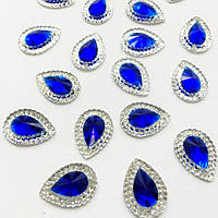 Акрилові камені, Форма Капля, колір Sapphire 10*14 mm, 1 шт.