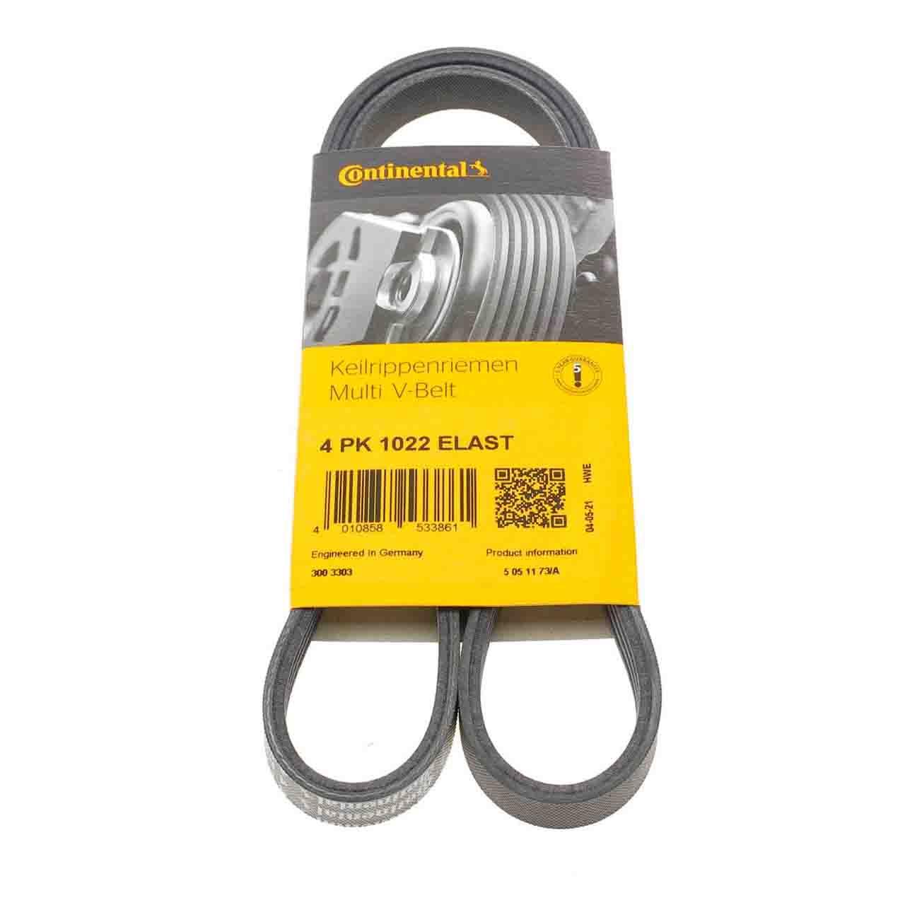 Ремінь 4PK1022 ELAST Contitech (Німеччина) генератора поліклинові | многоручейковый 4РК 1022 ELAST