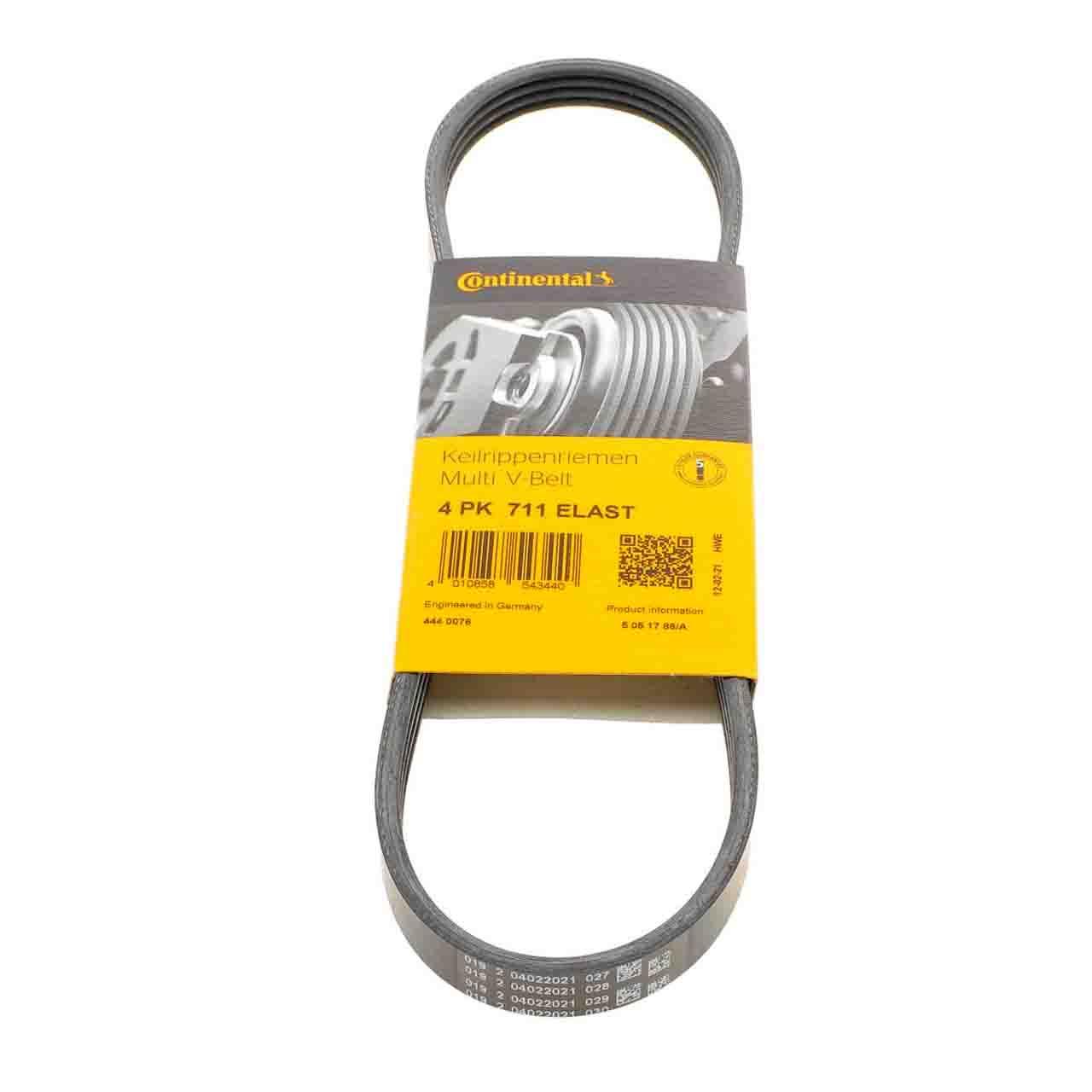 Ремінь 4PK711 ELAST Contitech (Німеччина) генератора поліклинові | многоручейковый 4РК 711 ELAST