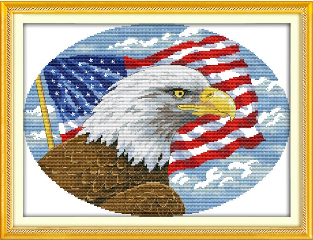 Набір для вишивання за нанесеною на канву схемою "Bald eagle 2". AIDA 14CT printed 44*33 см