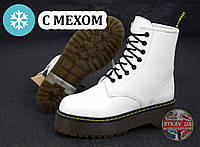 Женские зимние ботинки Dr. Martens Jadon White (Мех), др мартенс, жіночі черевики Dr Martens, ботінки мартінс