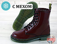 Женские зимние ботинки Dr. Martens 1460 (Мех) др мартенс, жіночі черевики Dr Martens, мартинс, ботінки мартінс