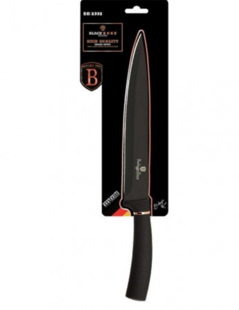 Ніж якісний для нарізки 20 см ВН 2332 Berlinger Haus Black Rose Collection чорного кольору, фото 1