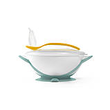 Мисочка з присоскою та ложечкою 1063 Babyono, Бірюзовий 1063/04, фото 5