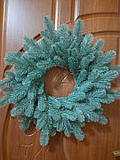 Новорічний вінок литий "Елітний" блакитний 55см / Вінок хвойний / Декор