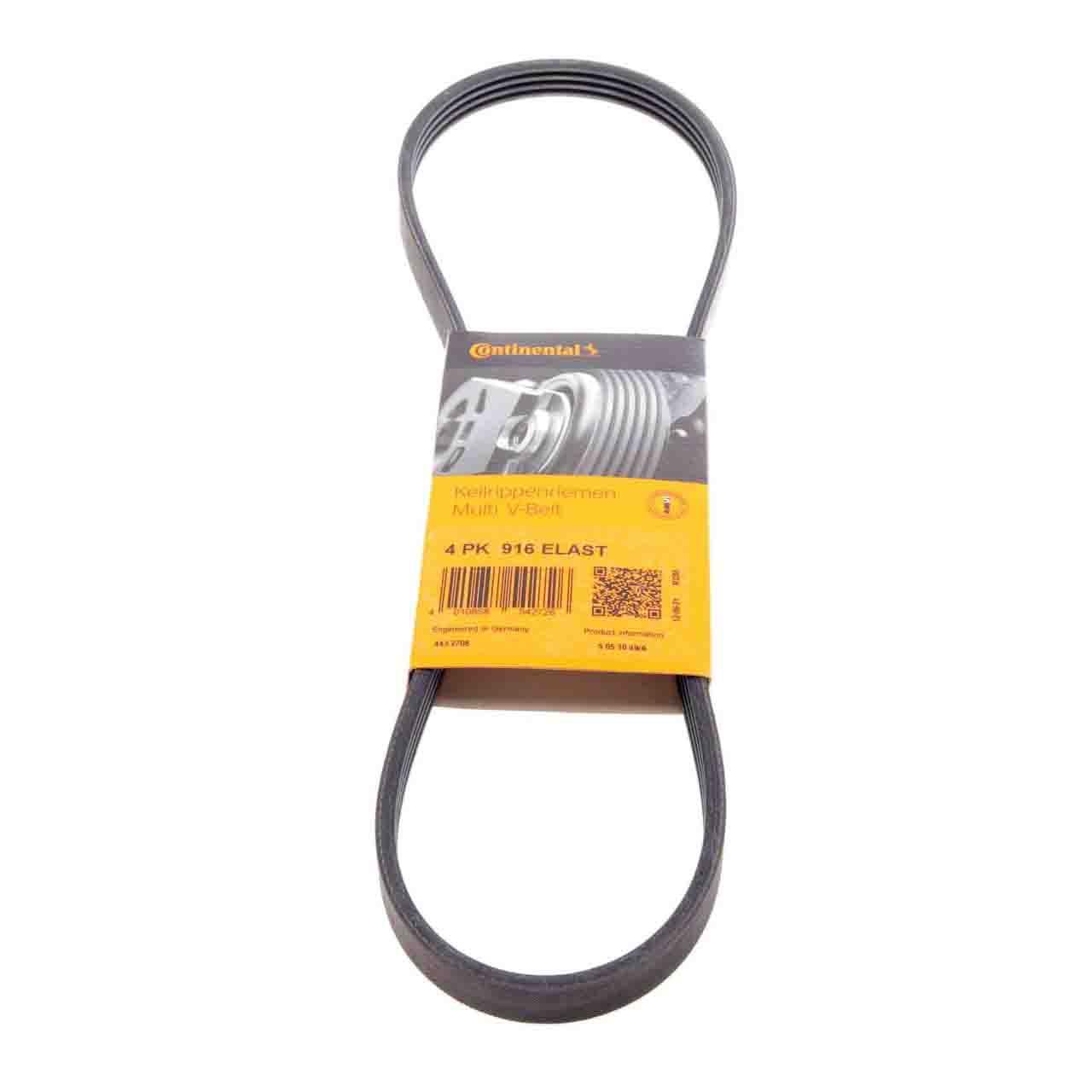 Ремінь 4PK916 ELAST Contitech (Німеччина) генератора поліклинові | многоручейковый 4РК 916 ELAST, фото 1