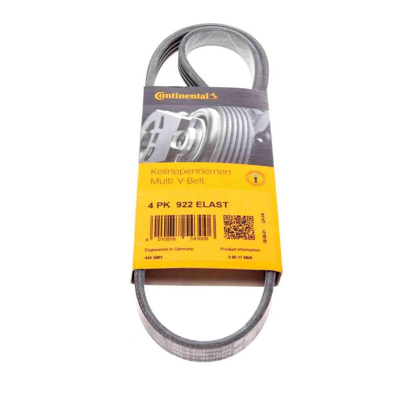 Ремінь 4PK922 ELAST Contitech (Німеччина) генератора поліклинові | многоручейковый 4РК 922 ELAST