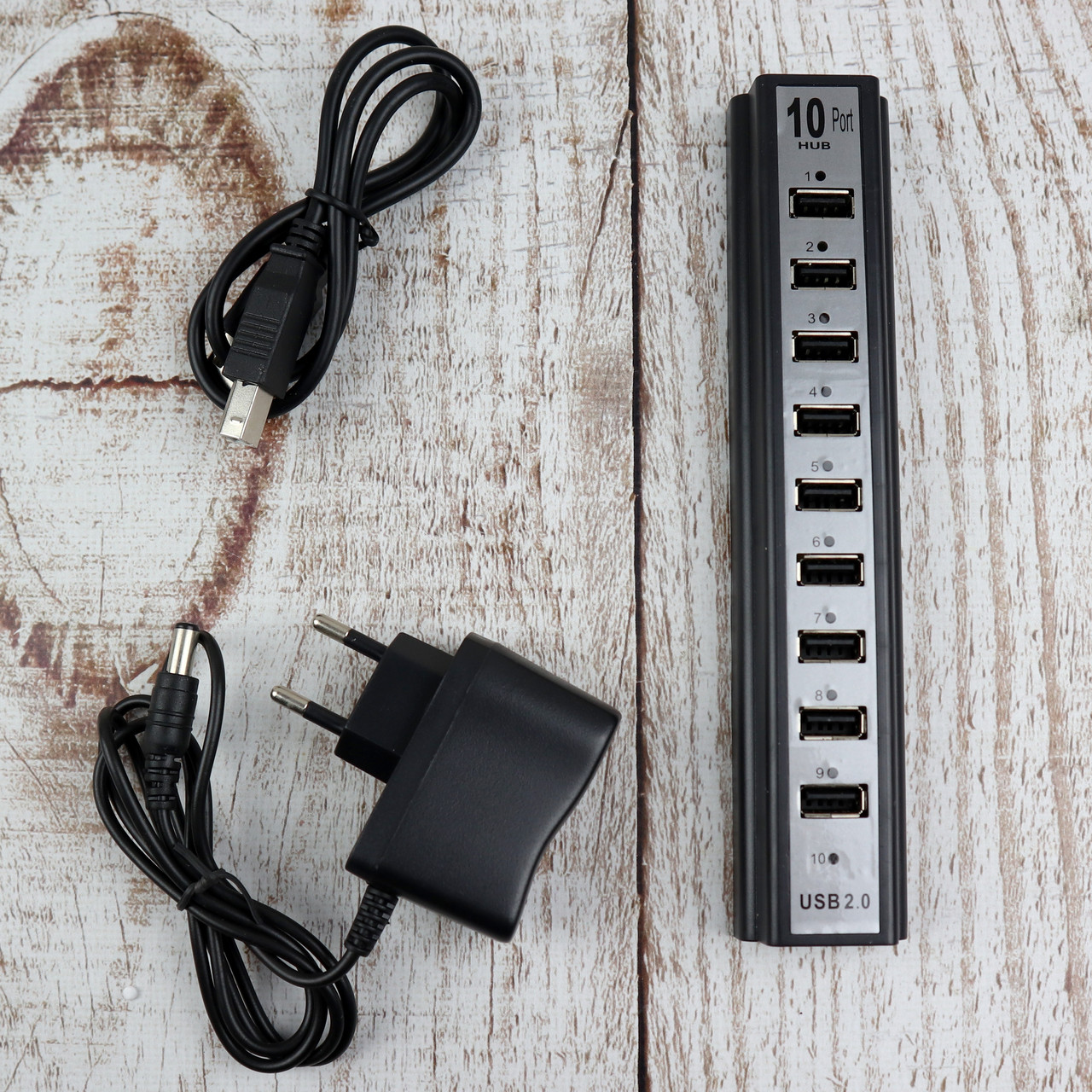 Разветвитель с 10-портами USB Hub с Внешним Питанием ЮСБ Хаб для Флешек ...
