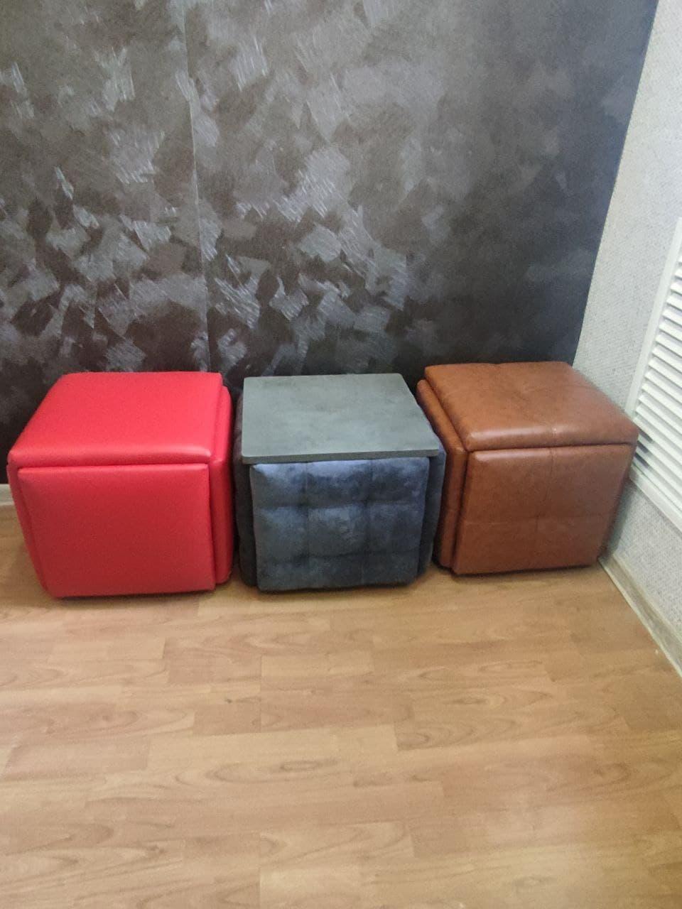 Пуф трансформер 5в1 (пуф 4+1 столик) Смарт куб табурет столик п'ять в ...