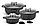 Набір каструль з мармуровим покриттям Edenberg EB-8140 з 6 предметів ( 2.3/4.5/6.8 л), фото 4