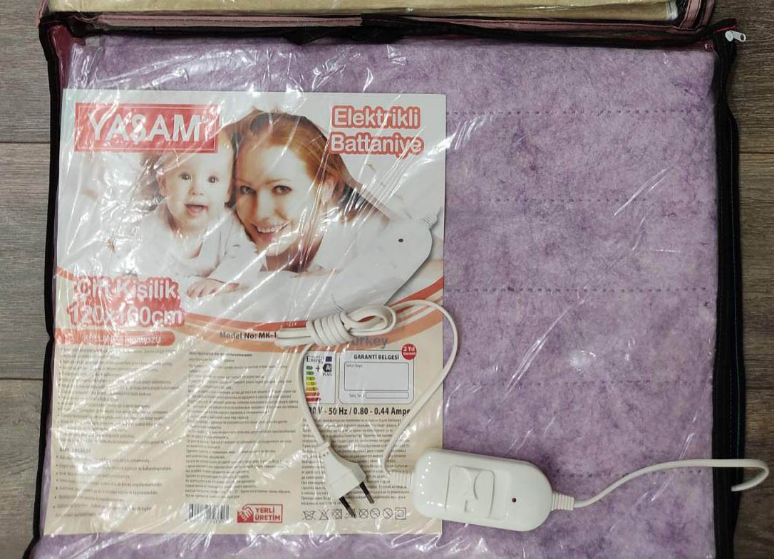 Байкові электропростыни 120х160, Yasam електрична простирадло з підігрівом Туреччина Бузковий, фото 1