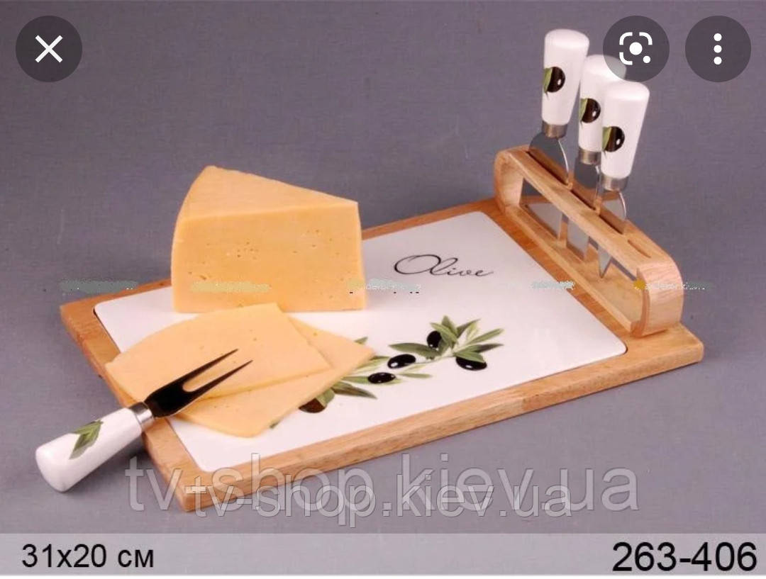 Блюдо для сыра с ножами "Olive", Lefard 31*20 см - фото 1 - id-p1495376158