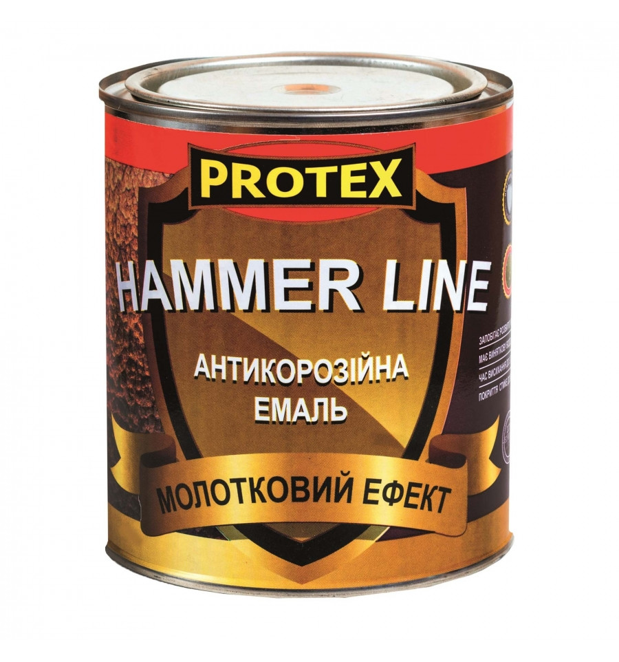 Емаль молоткова HAMMER LINE (0,75 кг) ТМ Protex. Від упаковки. - фото 1 - id-p230609400