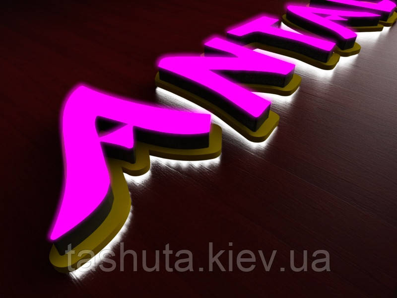 Световые буквы с объемной подложкой и контражуром, h-200мм Ташута  (11-13075-01)