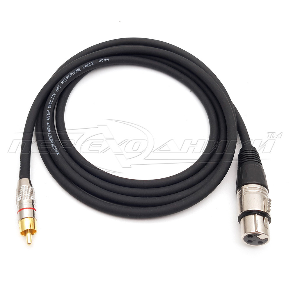 Кабель RCA (тюльпан)  на XLR 3 Pin у екрані (мама)