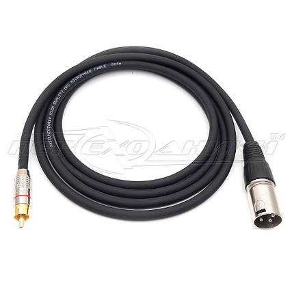 Кабель RCA (тюльпан) на XLR 3 Pin в екрані (тато), фото 3