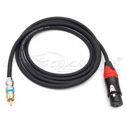 Кабель RCA (тюльпан) моно на XLR 3 Pin в екрані (мама),преміум, фото 2