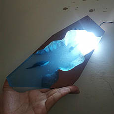 Нічний світильник Аквалангіст на глибині, USB, пульт. Нічник із епоксидної смоли Океан. Світлодіодний настільний світильник. LED, фото 2
