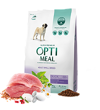 Optimeal для собак 4 кг малих порід до 10 кг з качкою сухий корм