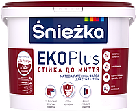 Краска Sniezka Eco Plus гипоаллергенная акриловая моющаяся для стен и потолков (5л)