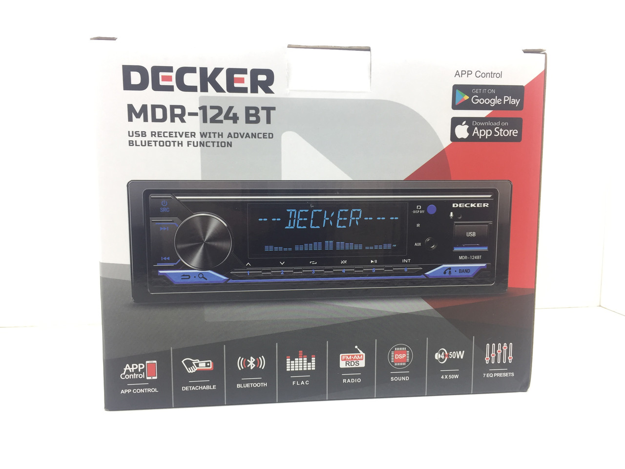 Автомагнітола з блютузом Автомобільна магнітола зі знімною панеллю Decker MDR-124BT