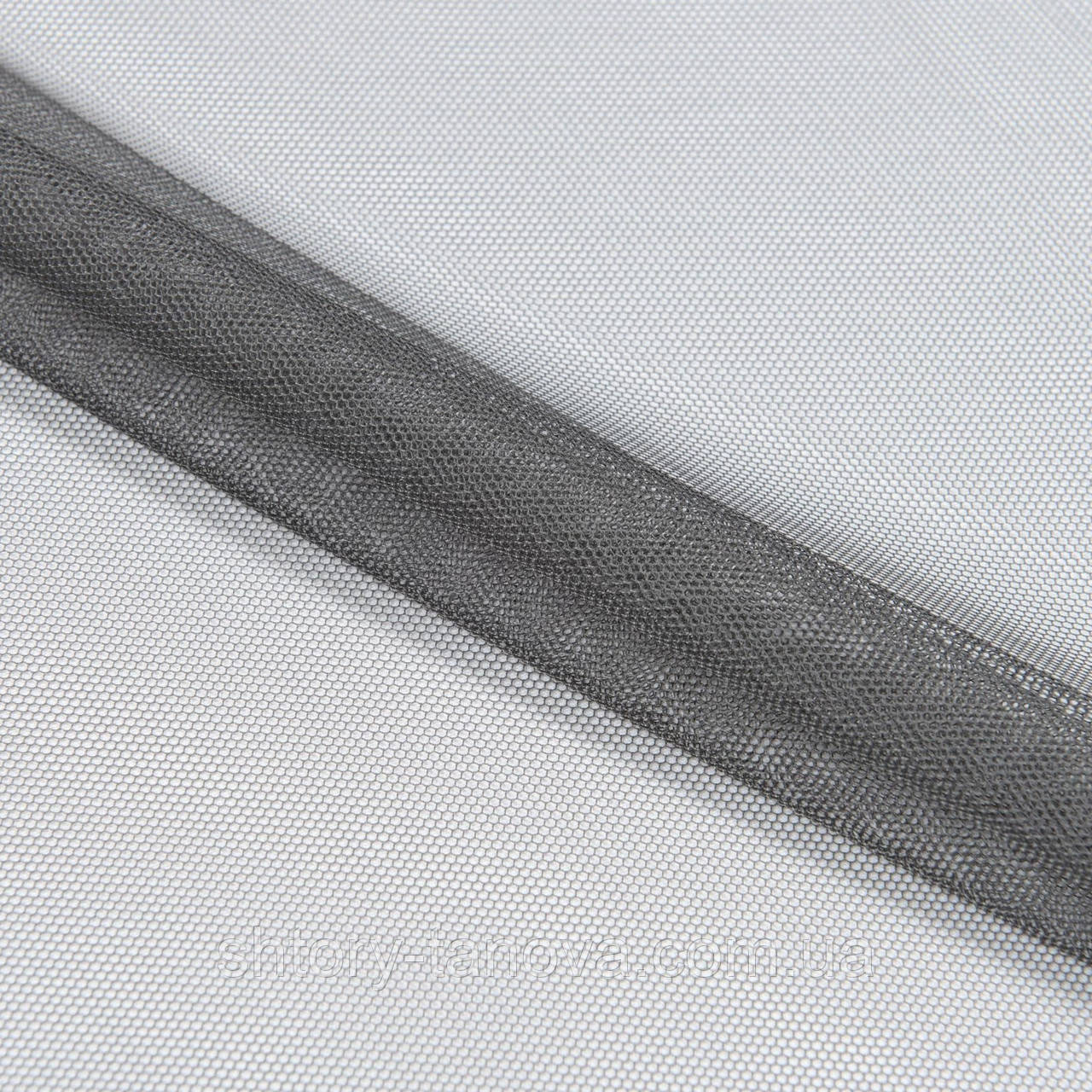 Тюль без обважнювачем сітка грек/grek т. сірий, фото 1